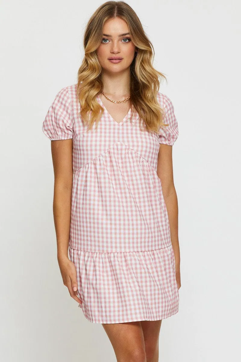 Check Mini Dress V Neck sold by Ally Fashion