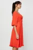 Red Midi Dress Short Sleeve Sweetheart Neckline sold by Ally Fashion