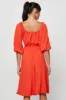 Red Midi Dress Short Sleeve Sweetheart Neckline sold by Ally Fashion