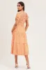 Check Short Sleeve Shirred Midi Dress sold by Ally Fashion