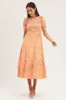 Check Short Sleeve Shirred Midi Dress sold by Ally Fashion