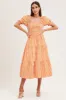 Check Short Sleeve Shirred Midi Dress sold by Ally Fashion