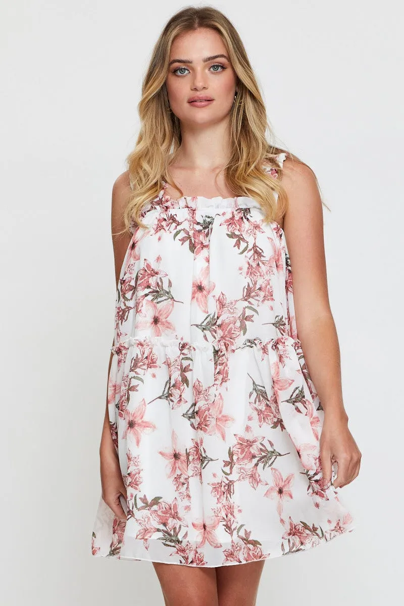 Print Mini Dress Sleeveless Square Neck sold by Ally Fashion product image thumbnail 3