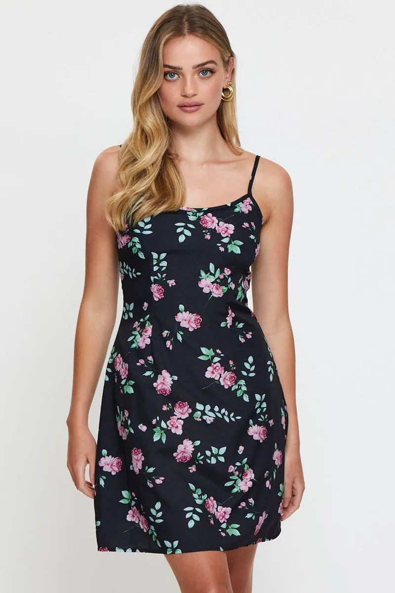 Print Mini Dress Sleeveless Square Neck sold by Ally Fashion product image thumbnail 3