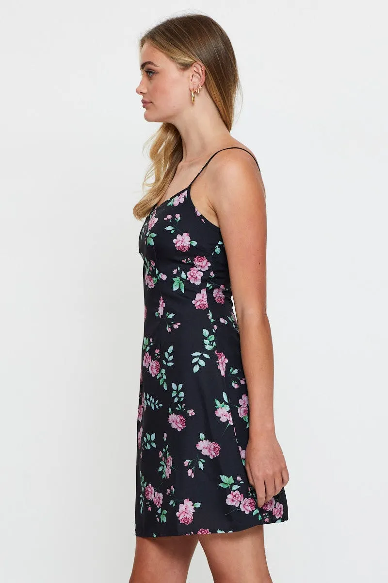 Print Mini Dress Sleeveless Square Neck sold by Ally Fashion product image thumbnail 4