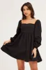 Black Square Neck Skater Dress sold by Ally Fashion