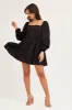 Black Square Neck Skater Dress sold by Ally Fashion