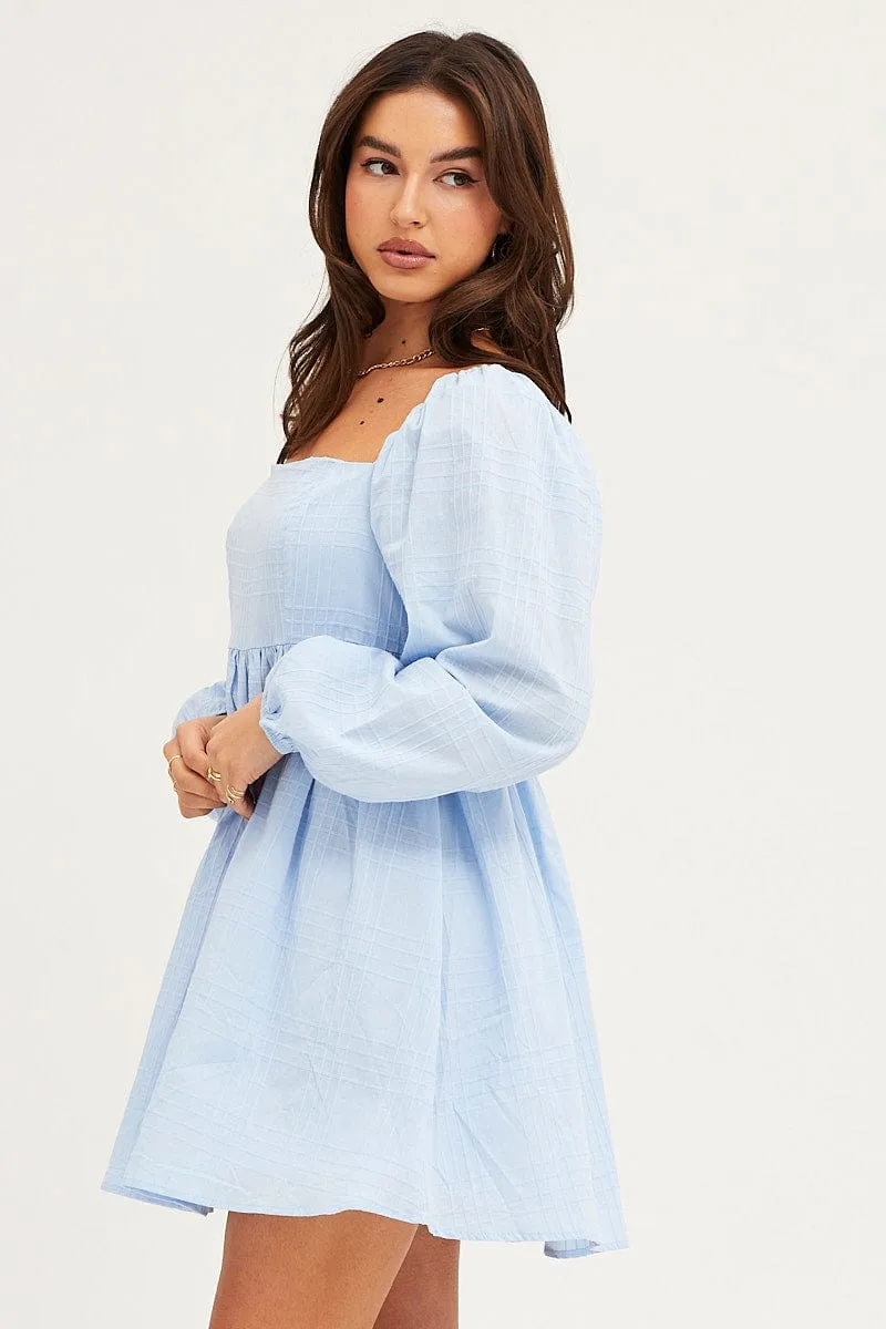 Blue Square Neck Skater Dress sold by Ally Fashion product image thumbnail 4