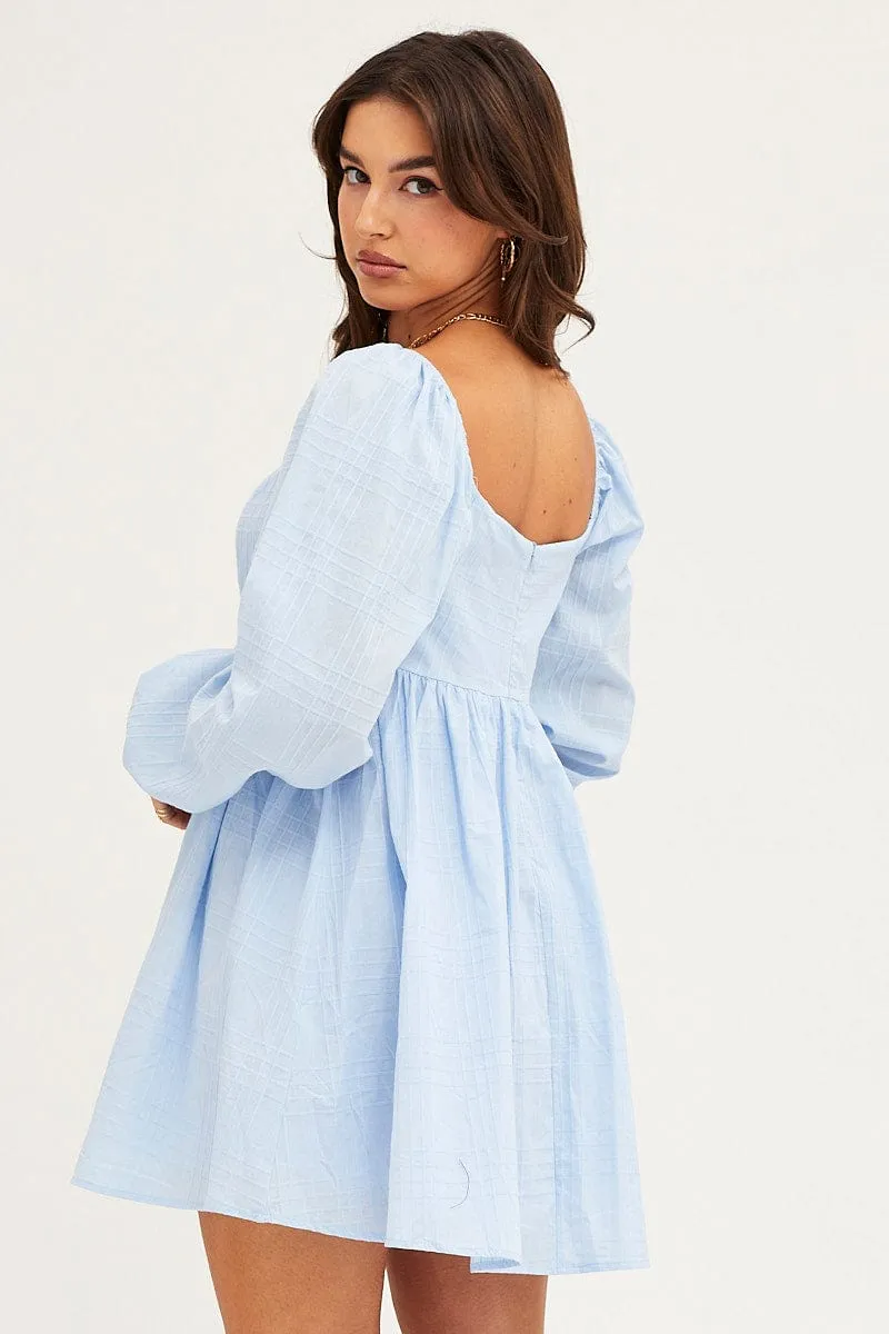 Blue Square Neck Skater Dress sold by Ally Fashion product image thumbnail 5