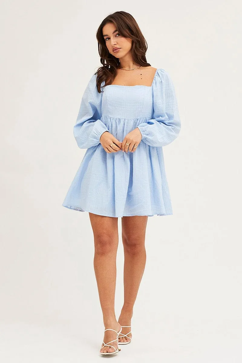 Blue Square Neck Skater Dress sold by Ally Fashion product image thumbnail 2
