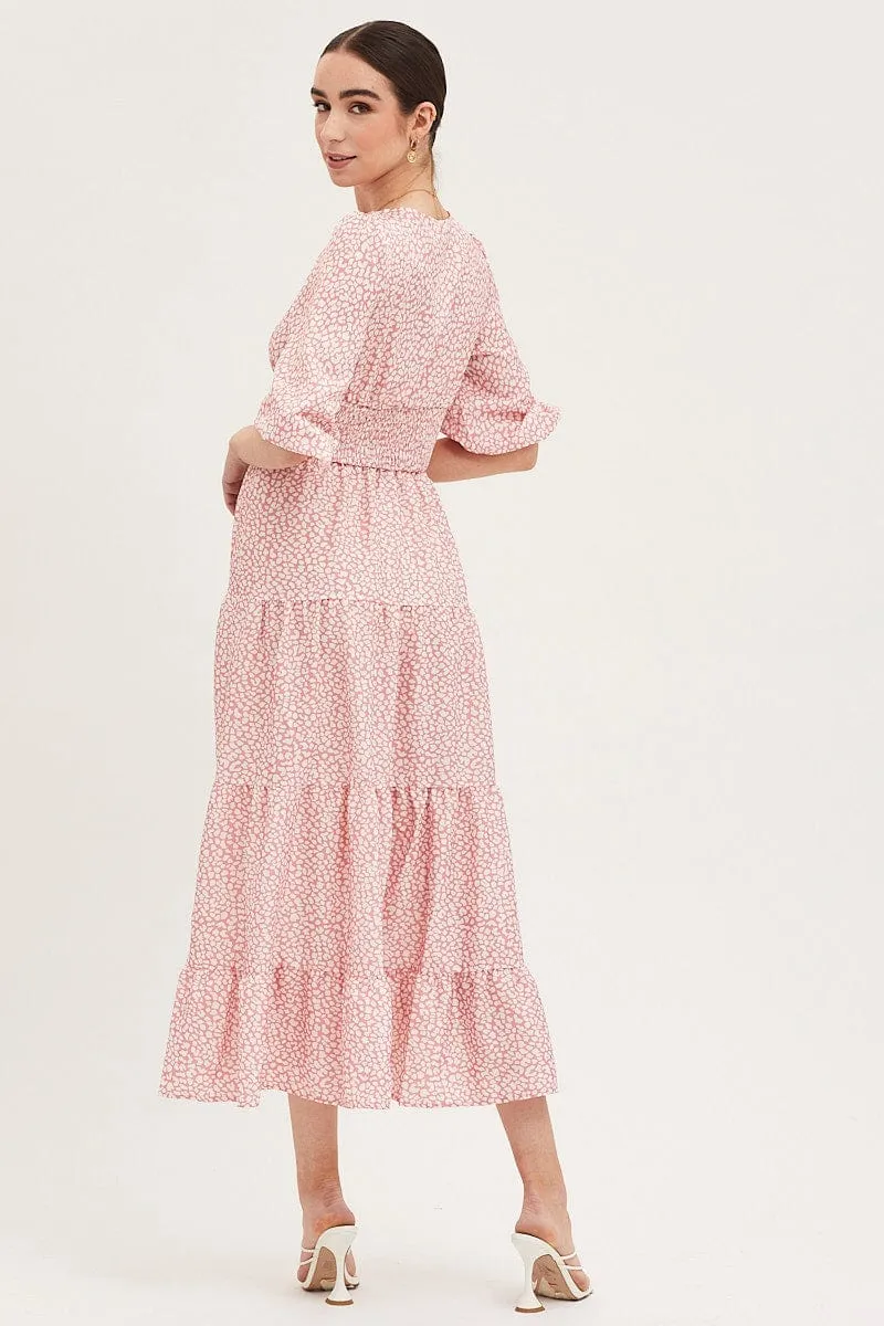 Geo Print Maxi Dress Long Sleeve V Neck sold by Ally Fashion product image thumbnail 5