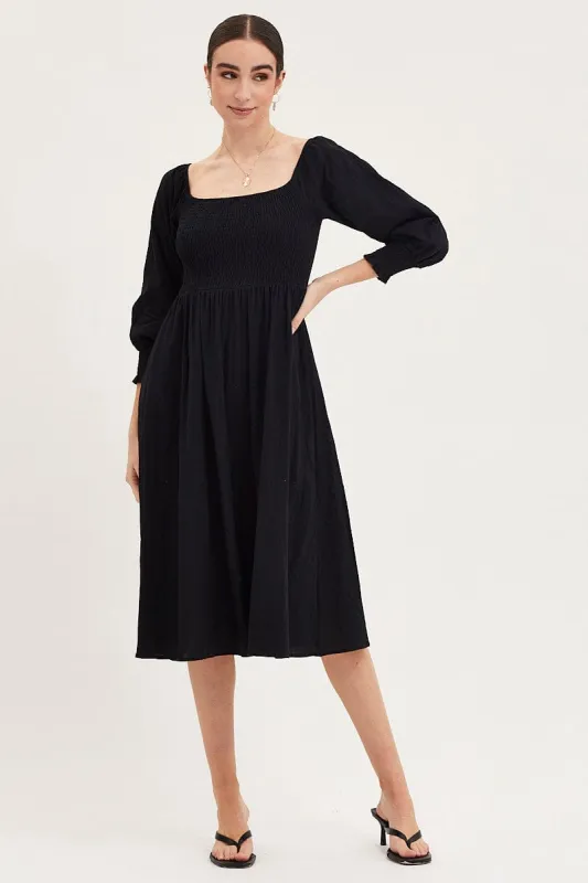 Black Dress Long Sleeve Maxi sold by Ally Fashion
