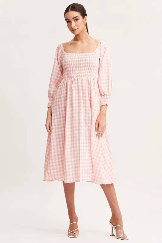 Check Dress Long Sleeve Maxi sold by Ally Fashion