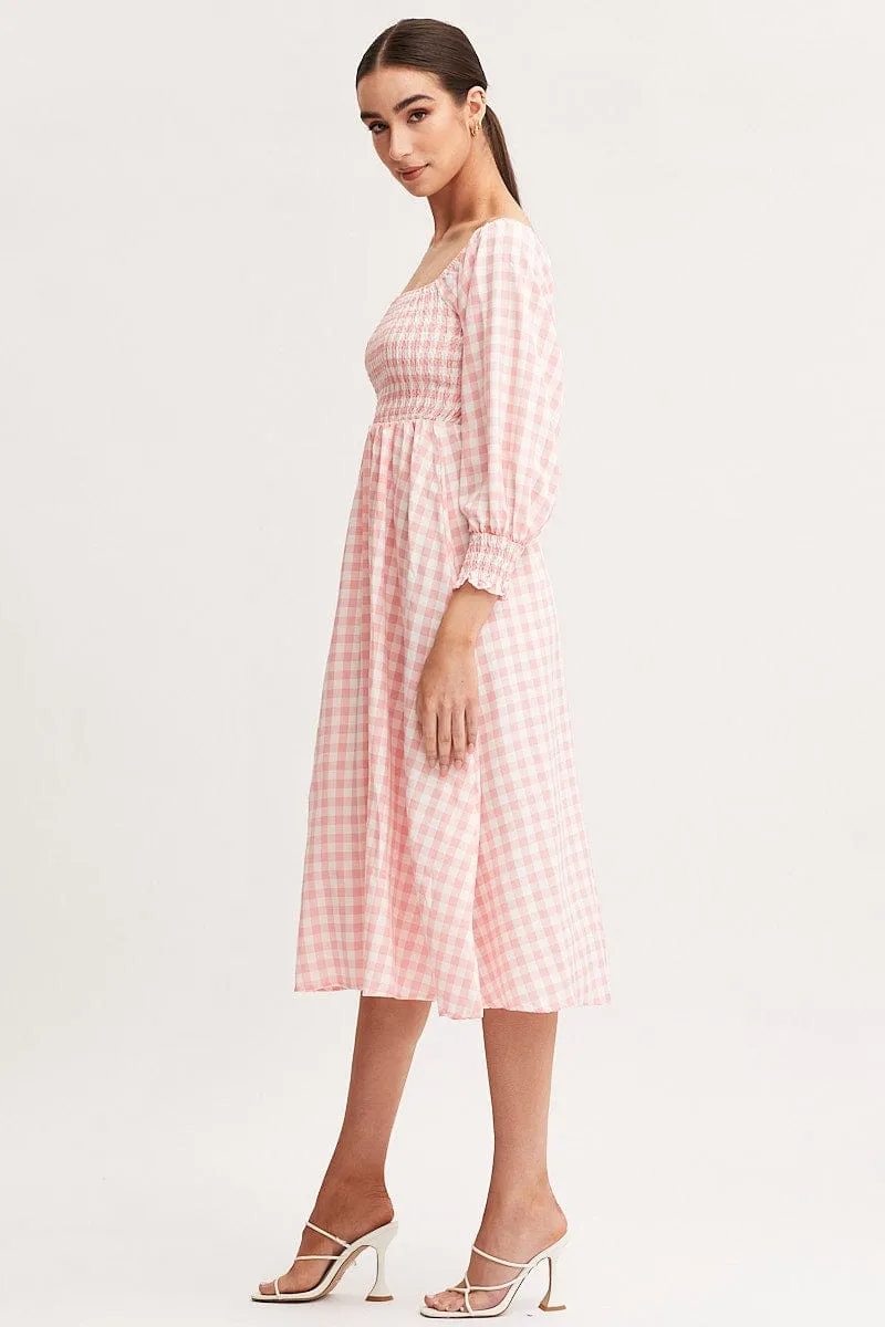 Check Dress Long Sleeve Maxi sold by Ally Fashion product image thumbnail 3