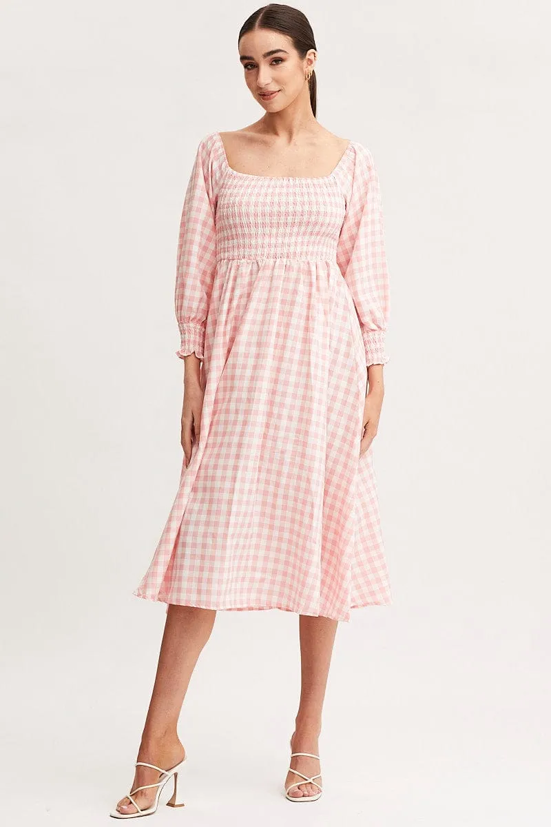 Check Dress Long Sleeve Maxi sold by Ally Fashion product image thumbnail 4