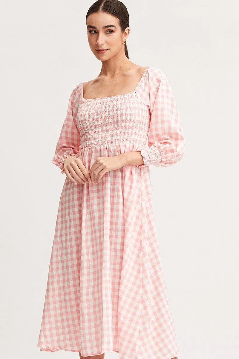 Check Dress Long Sleeve Maxi sold by Ally Fashion product image thumbnail 2