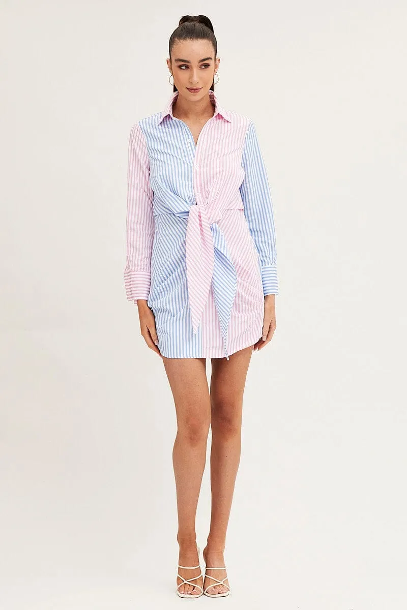 Stripe Shirt Dress Long Sleeve sold by Ally Fashion product image thumbnail 2