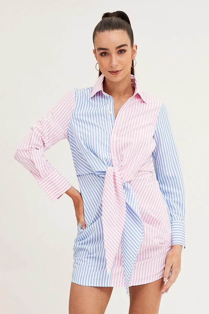 Stripe Shirt Dress Long Sleeve sold by Ally Fashion product image thumbnail 3
