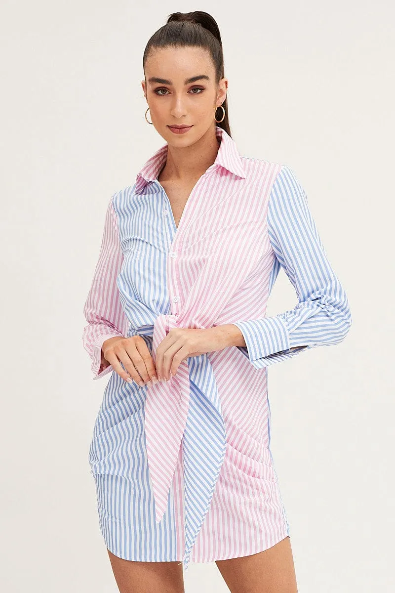 Stripe Shirt Dress Long Sleeve sold by Ally Fashion