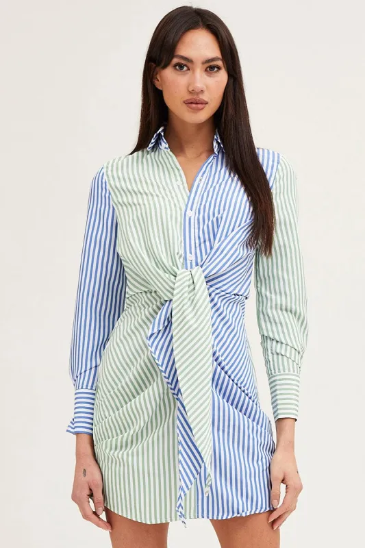 Stripe Shirt Dress Long Sleeve Mini sold by Ally Fashion