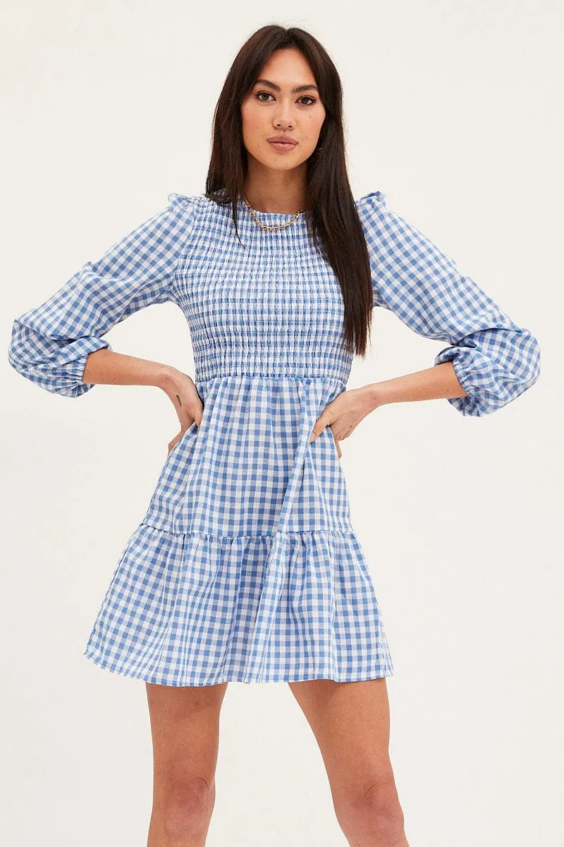 Check Skater Dress Long Sleeve Mini sold by Ally Fashion product image thumbnail 3