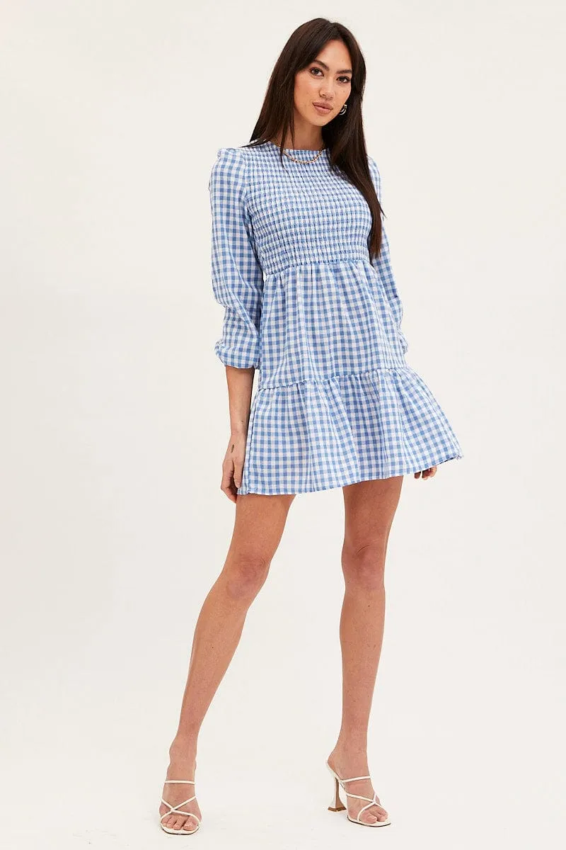 Check Skater Dress Long Sleeve Mini sold by Ally Fashion product image thumbnail 2