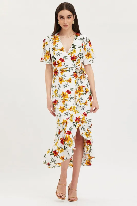 Print Dress Short Sleeve Maxi sold by Ally Fashion