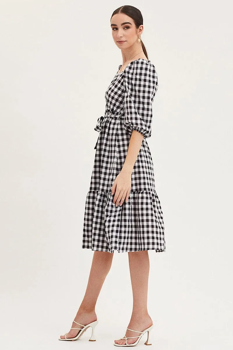 Check Dress Puff Sleeve Maxi sold by Ally Fashion product image thumbnail 4