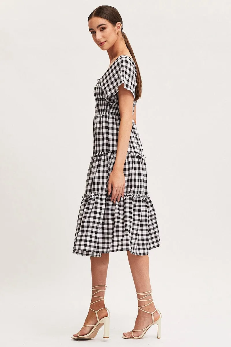 Check Dress Short Sleeve Maxi sold by Ally Fashion product image thumbnail 4