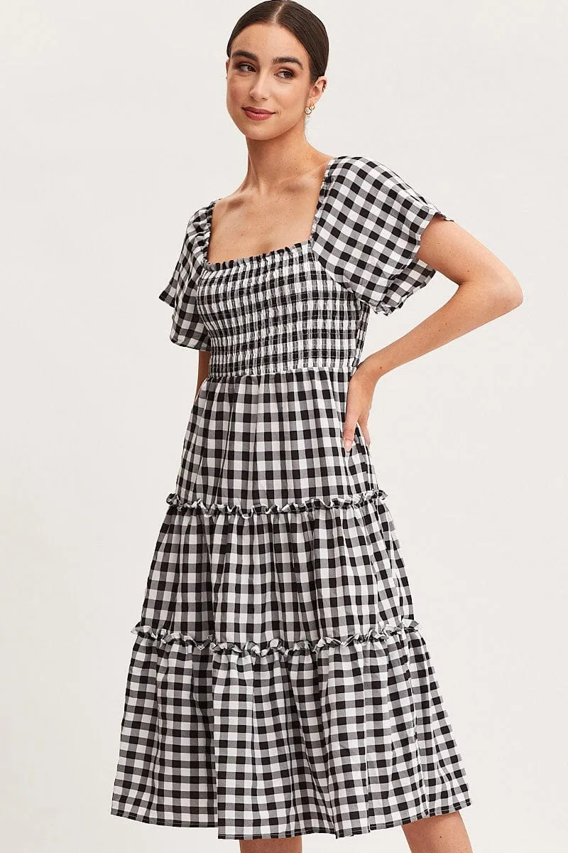 Check Dress Short Sleeve Maxi sold by Ally Fashion product image thumbnail 2