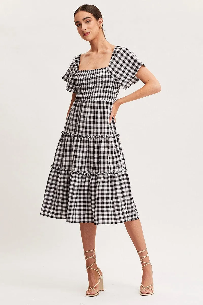 Check Dress Short Sleeve Maxi sold by Ally Fashion product image thumbnail 3