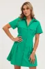 Green Shirt Dress Short Sleeve Mini sold by Ally Fashion