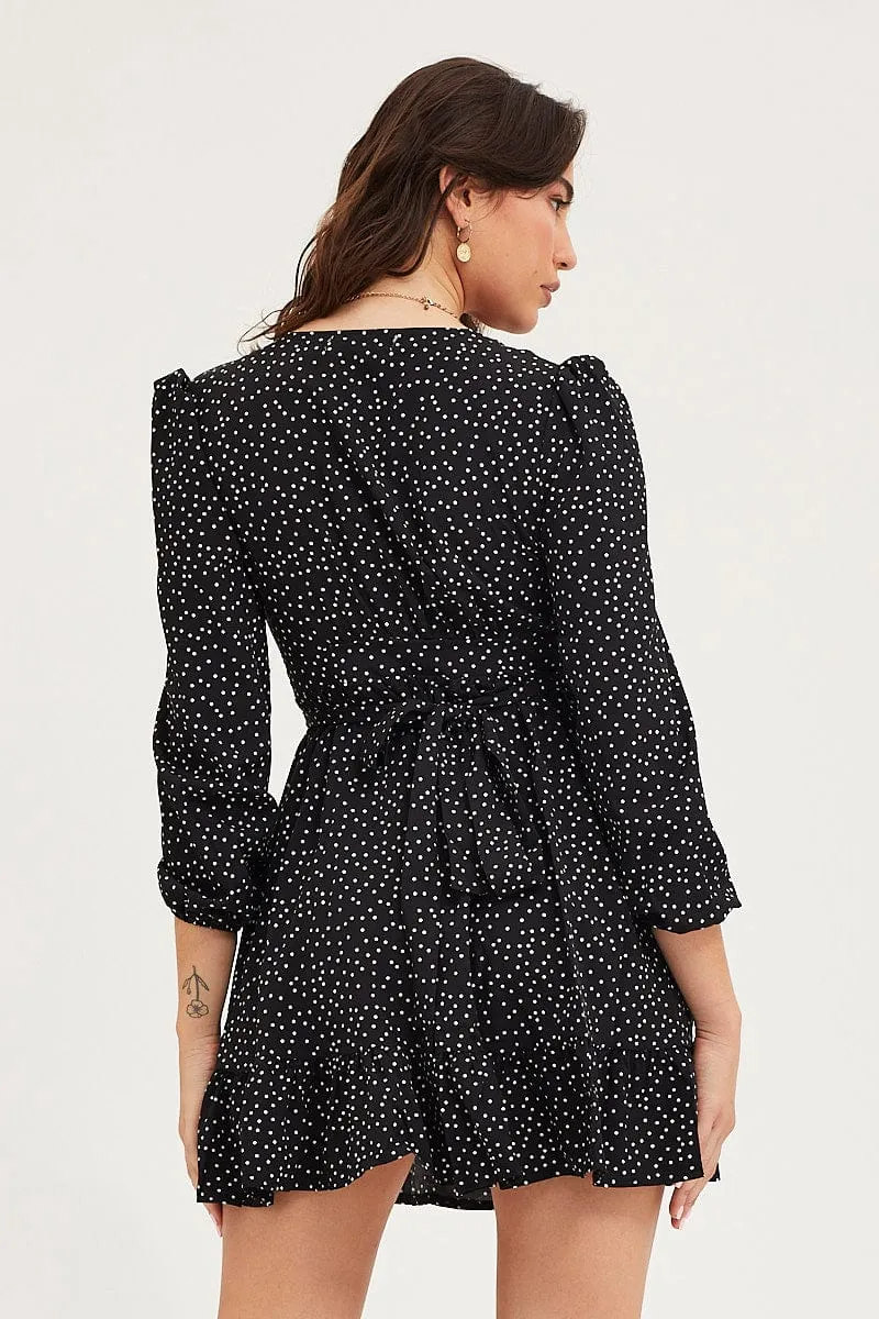 Polka Dot Wrap Dress Long Sleeve Mini sold by Ally Fashion product image thumbnail 5