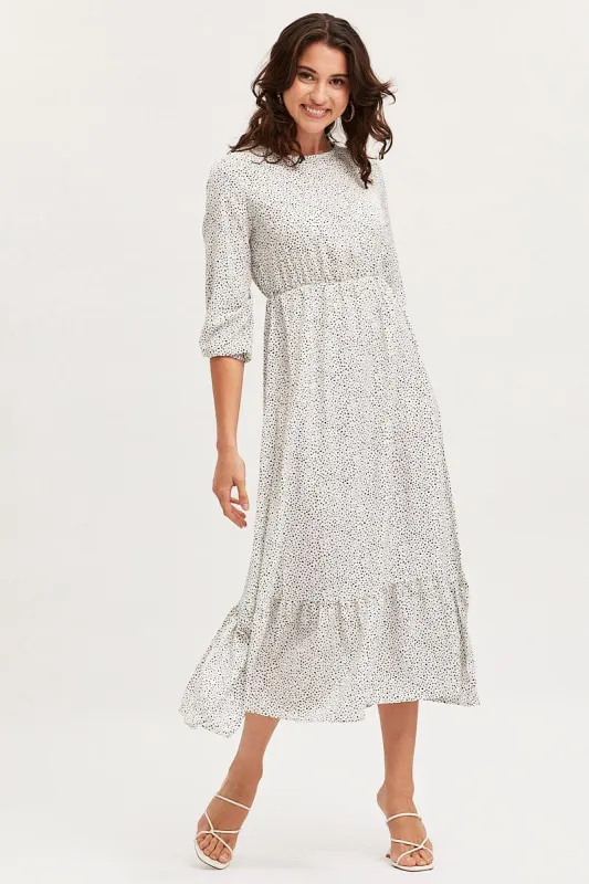 Geo Print Dress Long Sleeve Midi sold by Ally Fashion