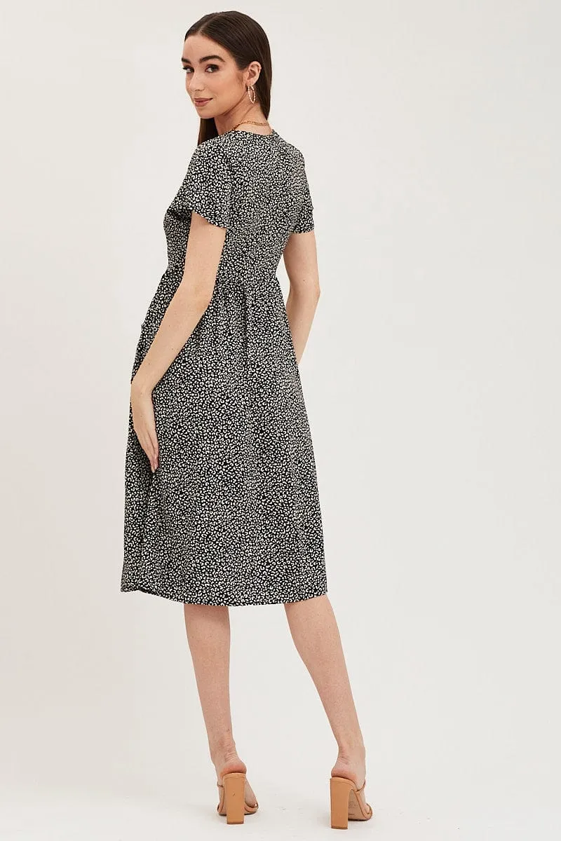 Geo Print Pocket Front Button Midi Dress sold by Ally Fashion product image thumbnail 5