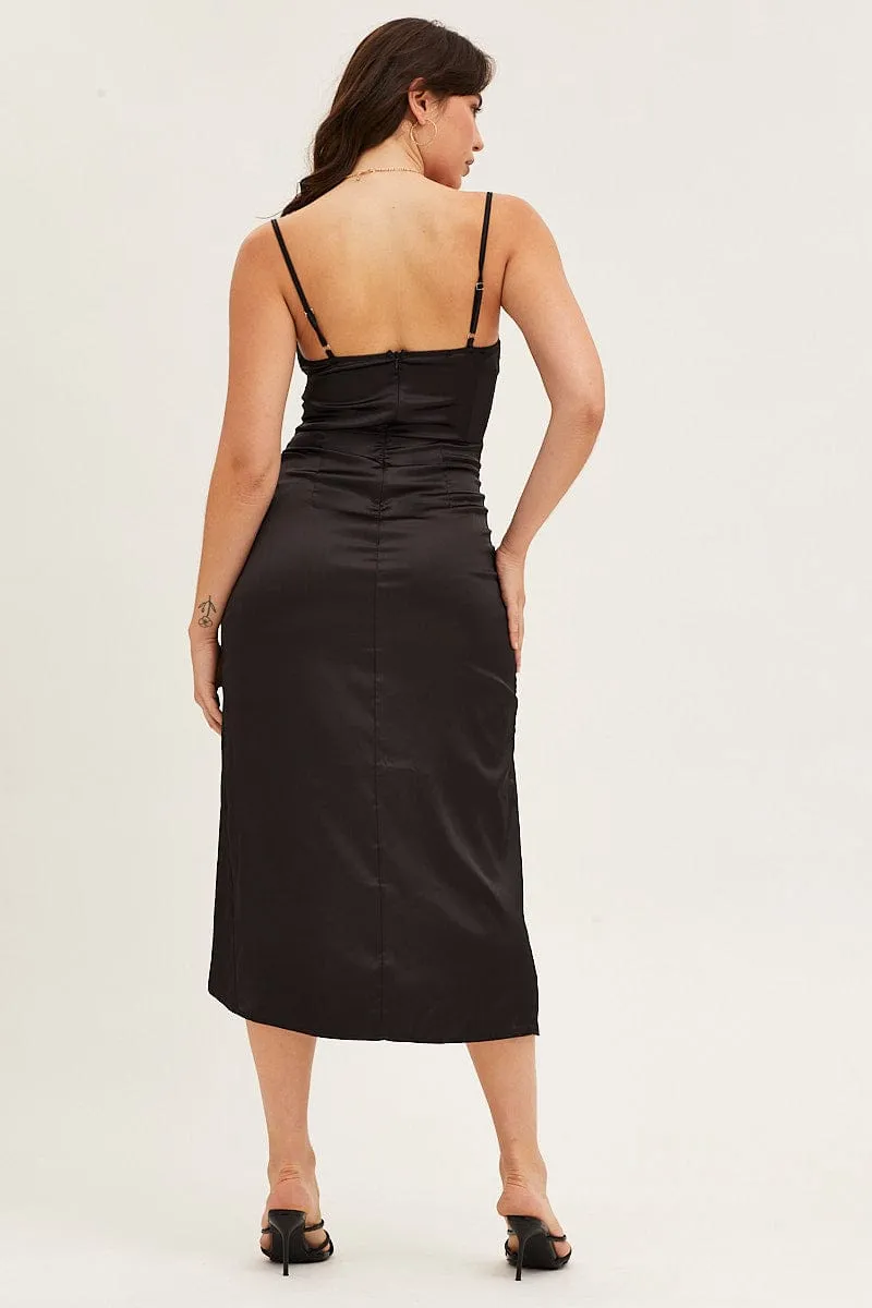 Black Cowl Neck Party Midi Dress sold by Ally Fashion product image thumbnail 5