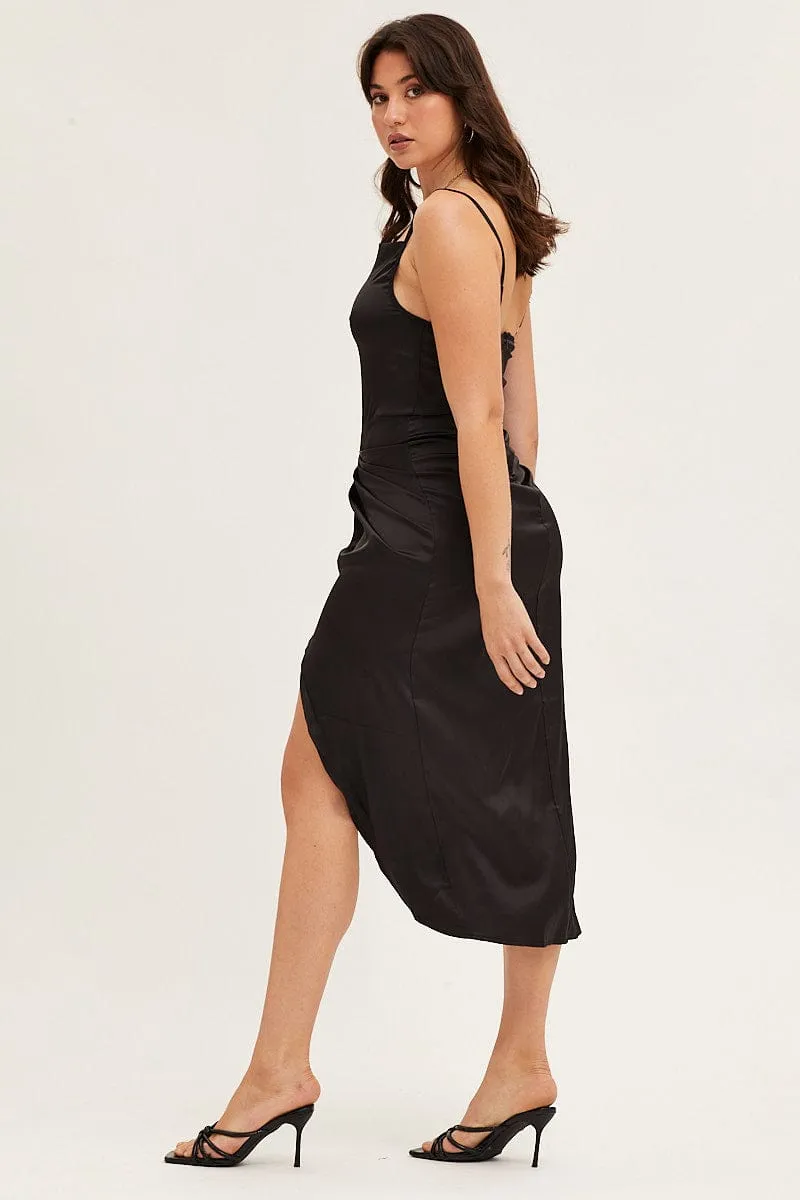 Black Cowl Neck Party Midi Dress sold by Ally Fashion product image thumbnail 4