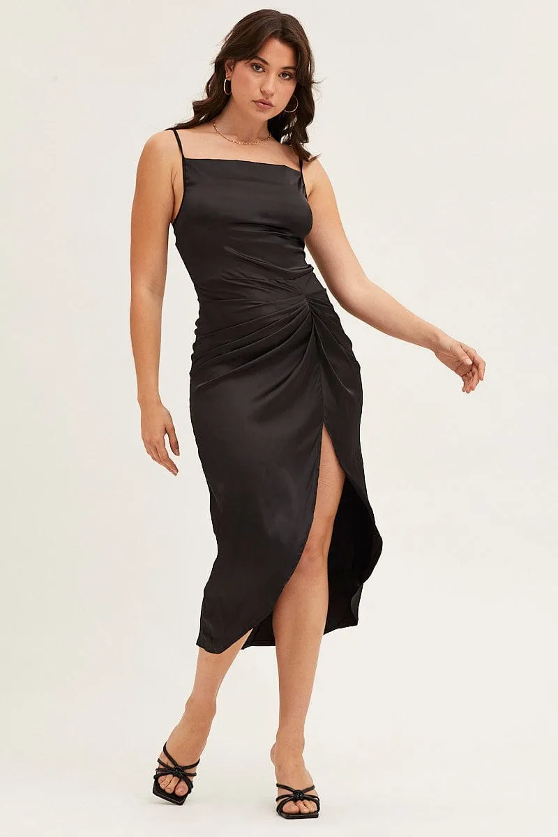Black Cowl Neck Party Midi Dress sold by Ally Fashion product image thumbnail 3