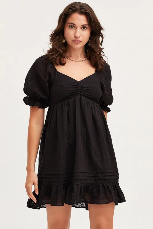 Black Dress Short Sleeve Mini sold by Ally Fashion