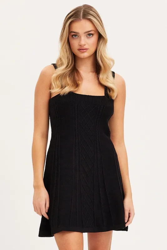 Black Dress Sleeveless Mini Knit sold by Ally Fashion