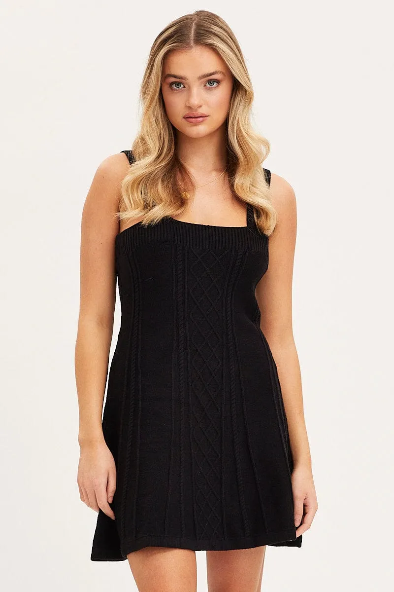 Black Dress Sleeveless Mini Knit sold by Ally Fashion