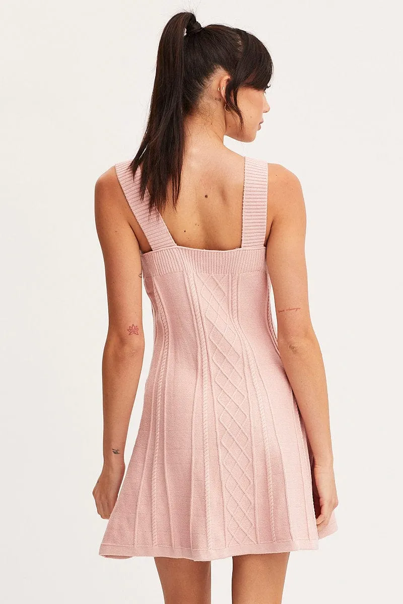 Pink Dress Sleeveless Mini Knit sold by Ally Fashion product image thumbnail 5