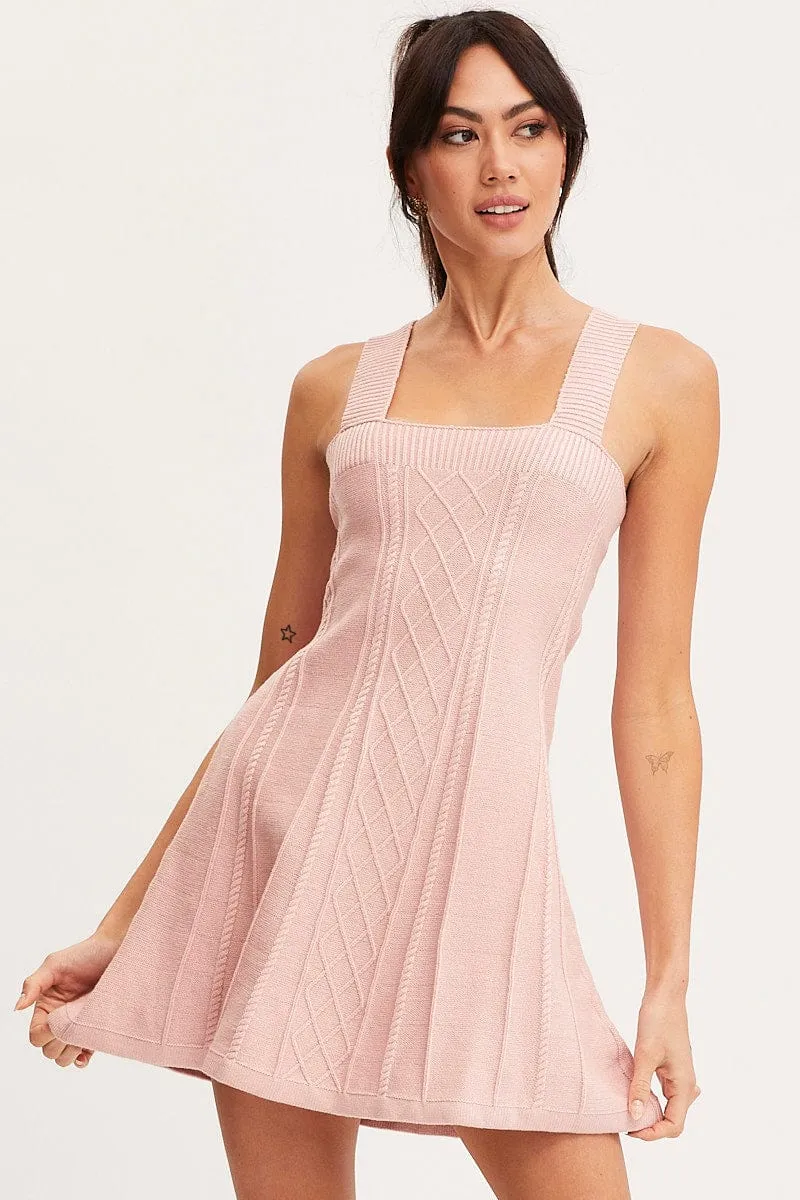Pink Dress Sleeveless Mini Knit sold by Ally Fashion product image thumbnail 3