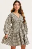 Check Dress Long Sleeve Midi sold by Ally Fashion