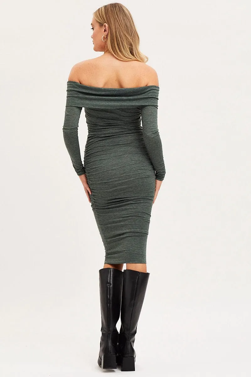 Green Dress Off Shoulder Midi sold by Ally Fashion product image thumbnail 5