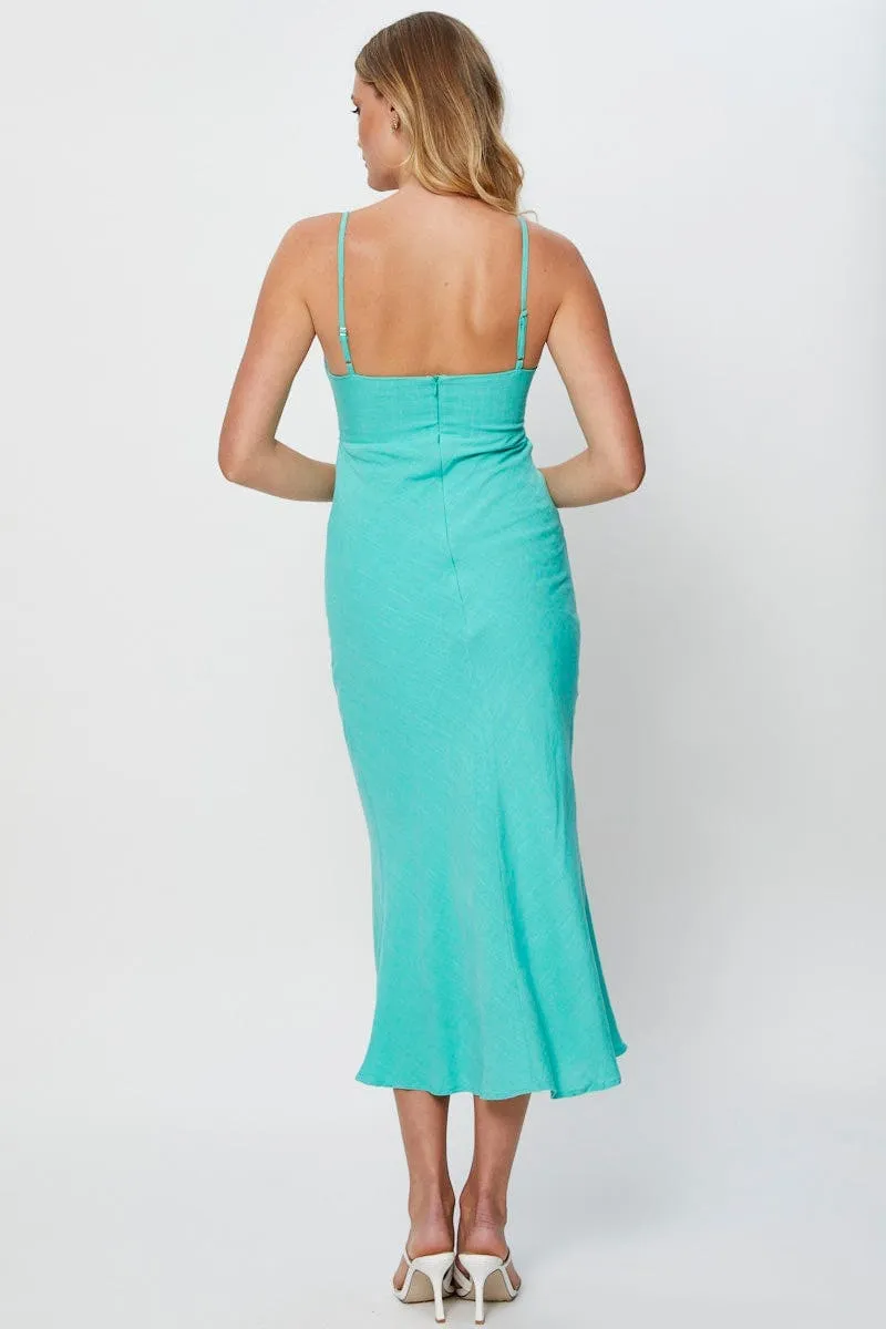 Green Twist Front Dress Sleeveless Midi sold by Ally Fashion product image thumbnail 5