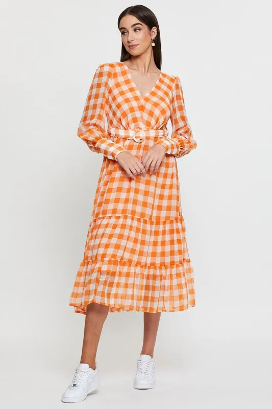 Check Dress Long Sleeve Maxi sold by Ally Fashion