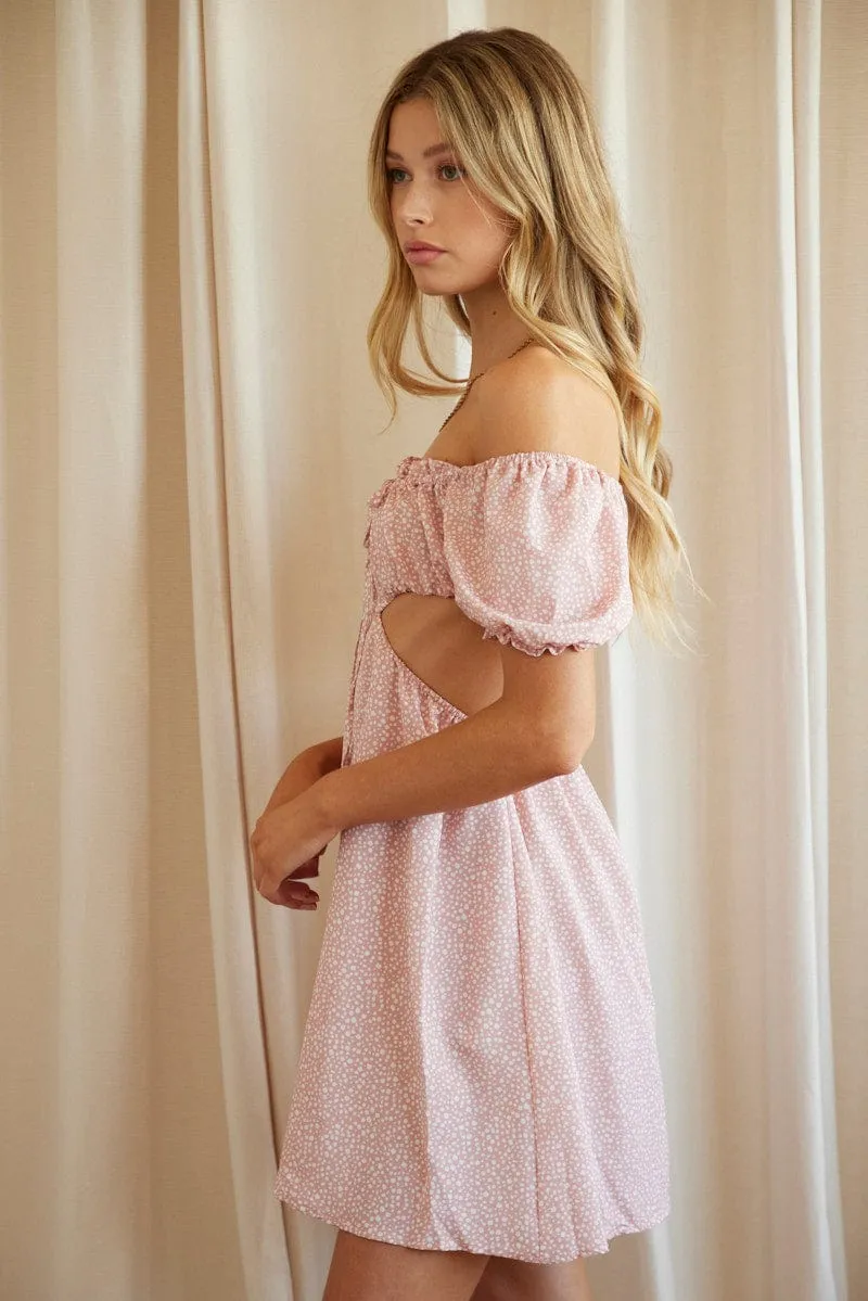 Geo Print Cut Out Dress Short Sleeve Mini sold by Ally Fashion product image thumbnail 4