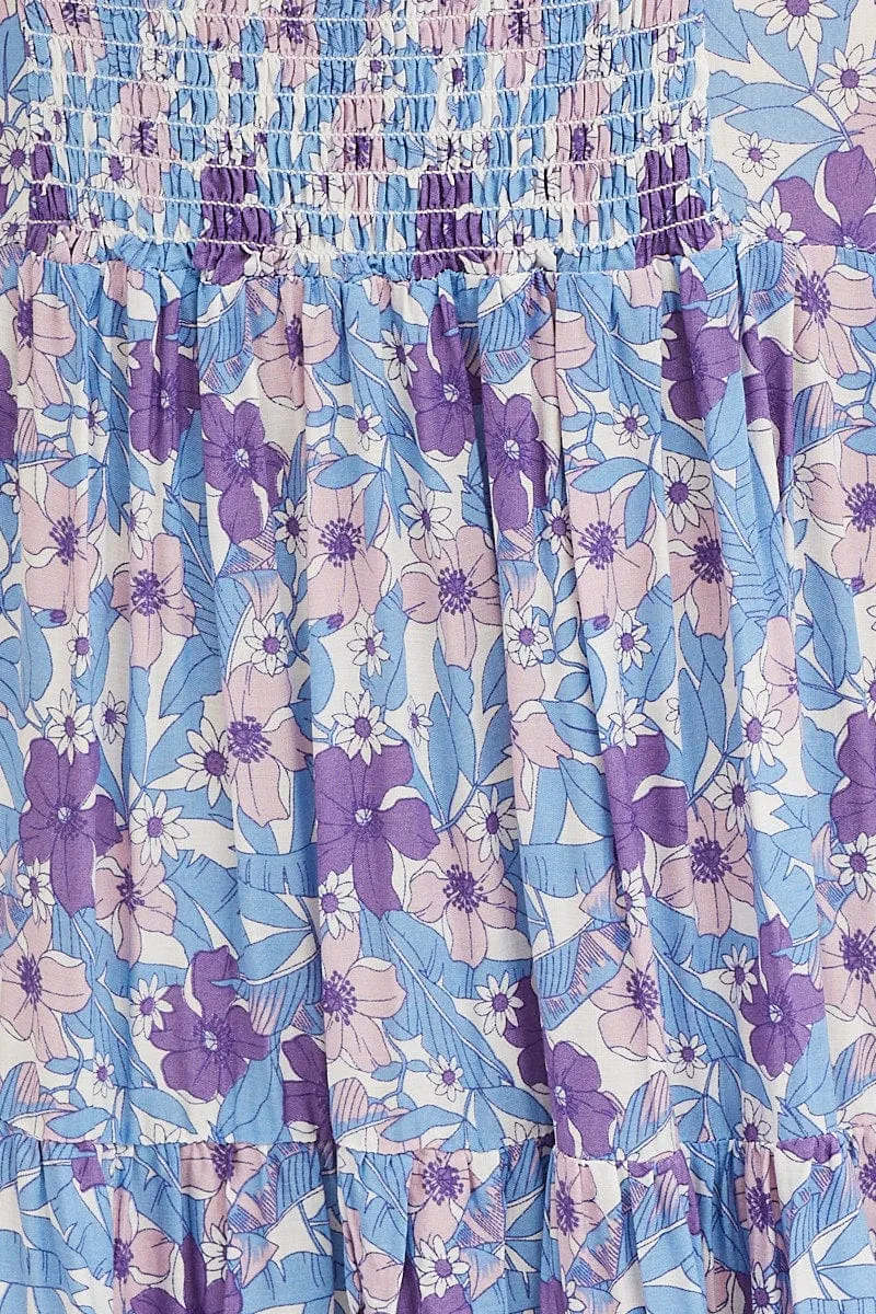 Boho Print Hem Frill Dress Short Sleeve Maxi Square Neck sold by Ally Fashion product image thumbnail 5