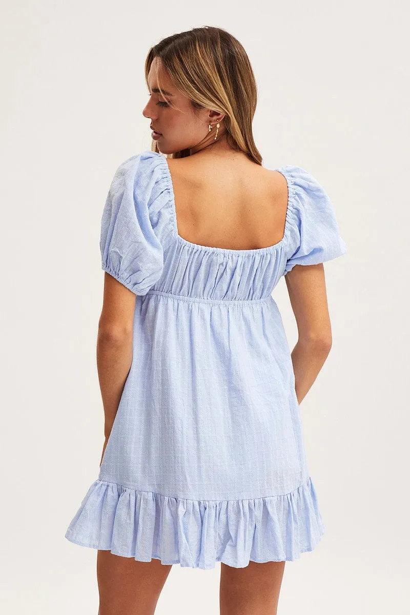 Blue Skater Dress Short Sleeve Mini sold by Ally Fashion product image thumbnail 5